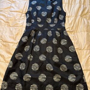 Banana Republic Black and White A-Line Sleeveless Midi Dress Sz 4